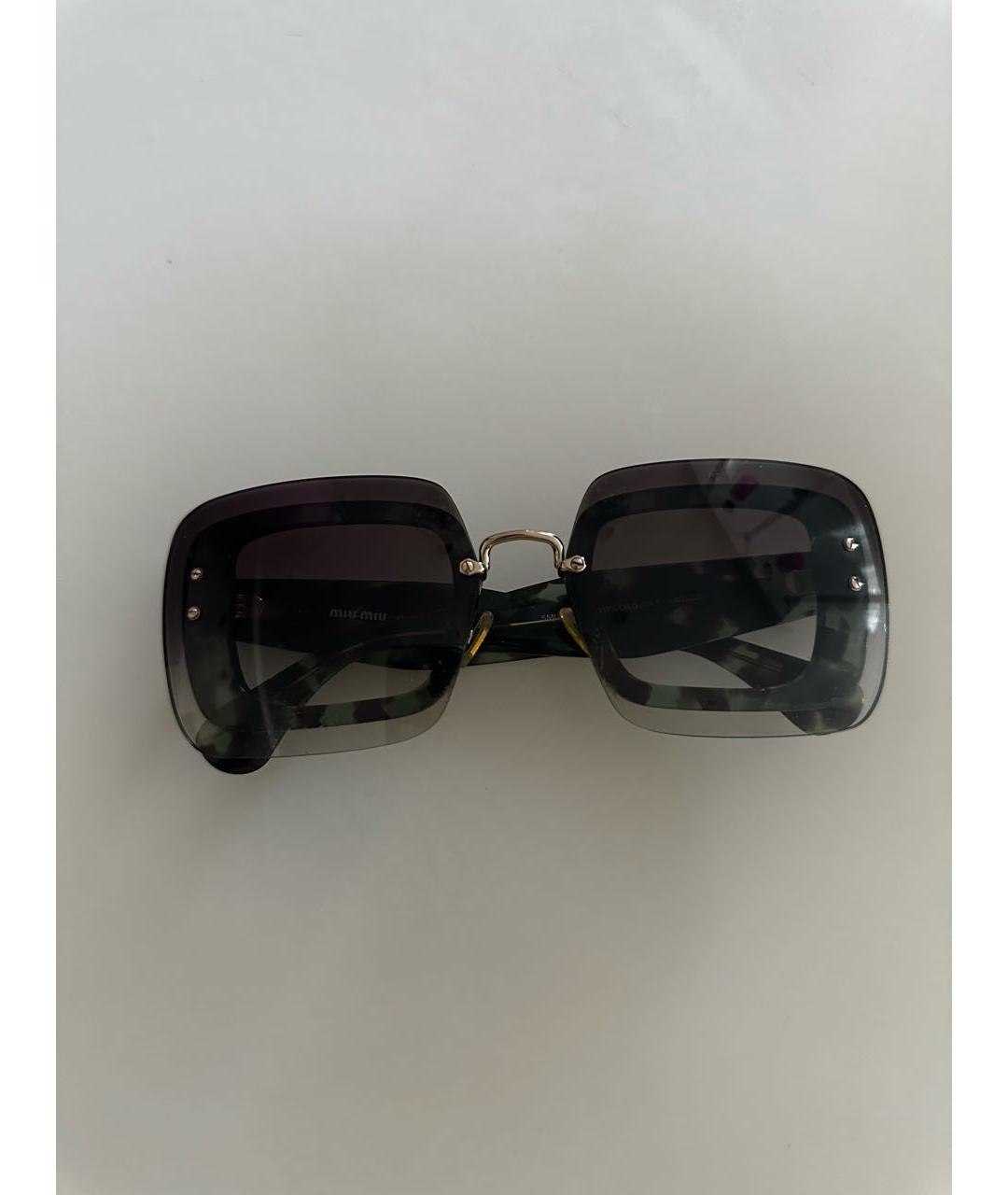 MIU MIU Коричневые пластиковые солнцезащитные очки, фото 5