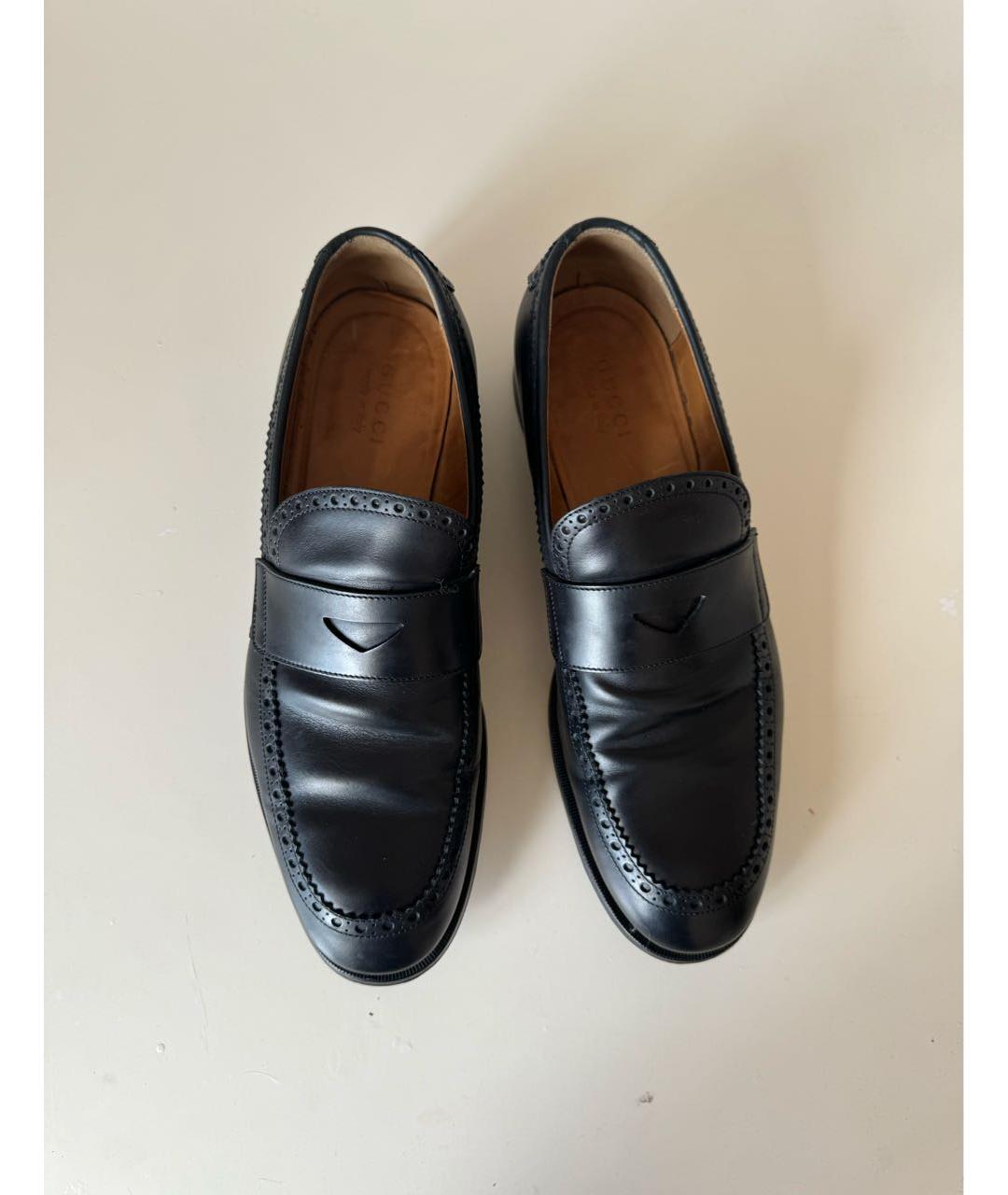 GUCCI Черные кожаные туфли, фото 2