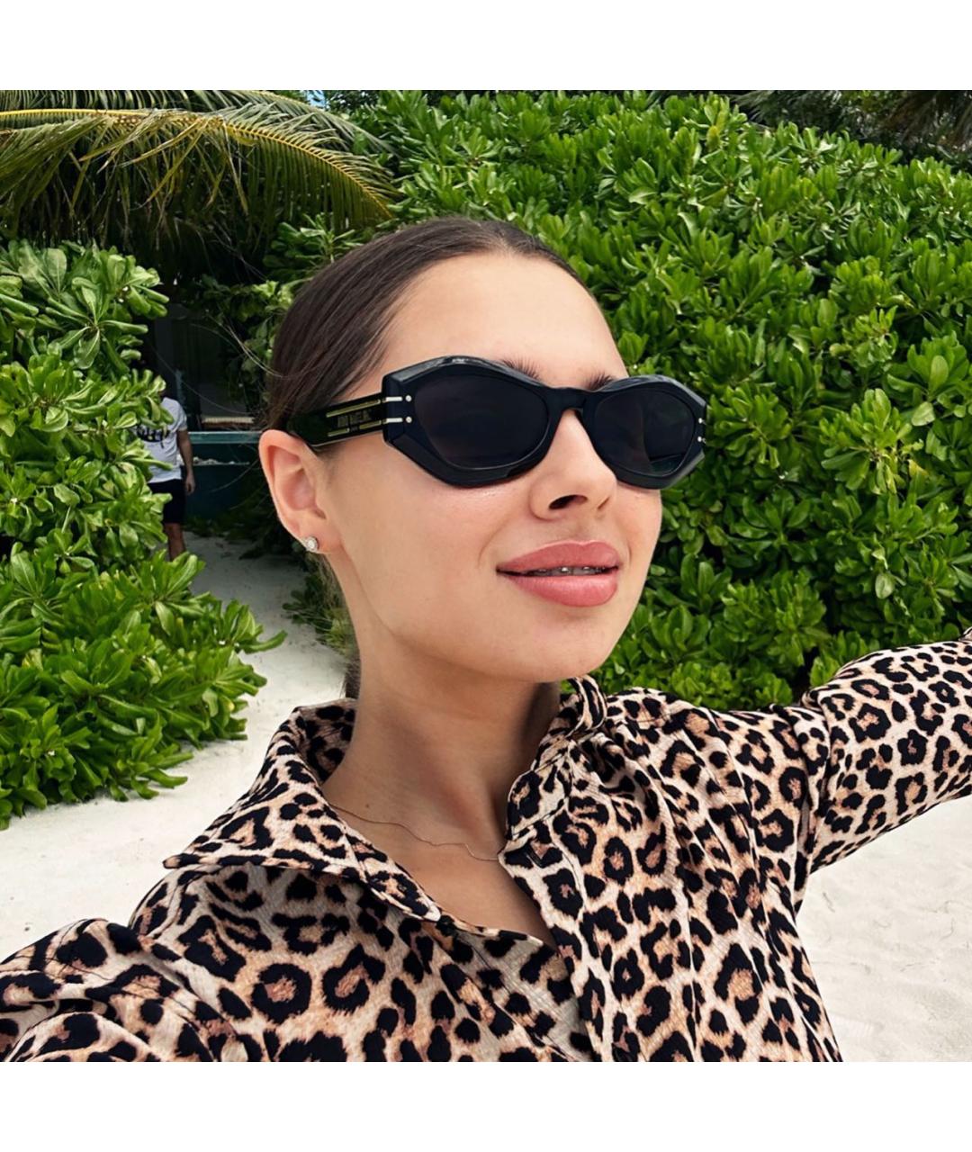 CHRISTIAN DIOR Черные пластиковые солнцезащитные очки, фото 4