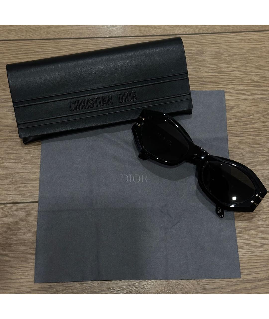CHRISTIAN DIOR Черные пластиковые солнцезащитные очки, фото 5