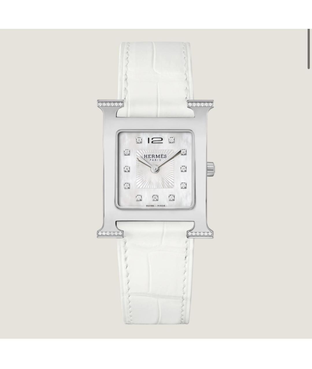 HERMES Белые часы из экзотической кожи, фото 5