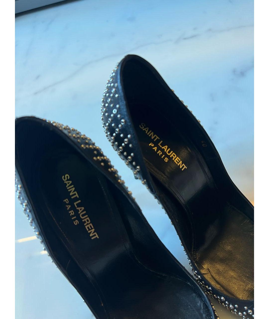 SAINT LAURENT Черные туфли из искусственной кожи, фото 3