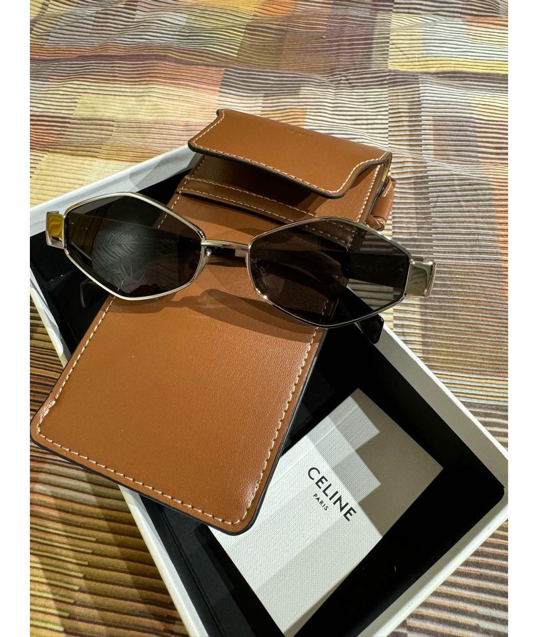 CELINE PRE-OWNED Серебряные металлические солнцезащитные очки, фото 4