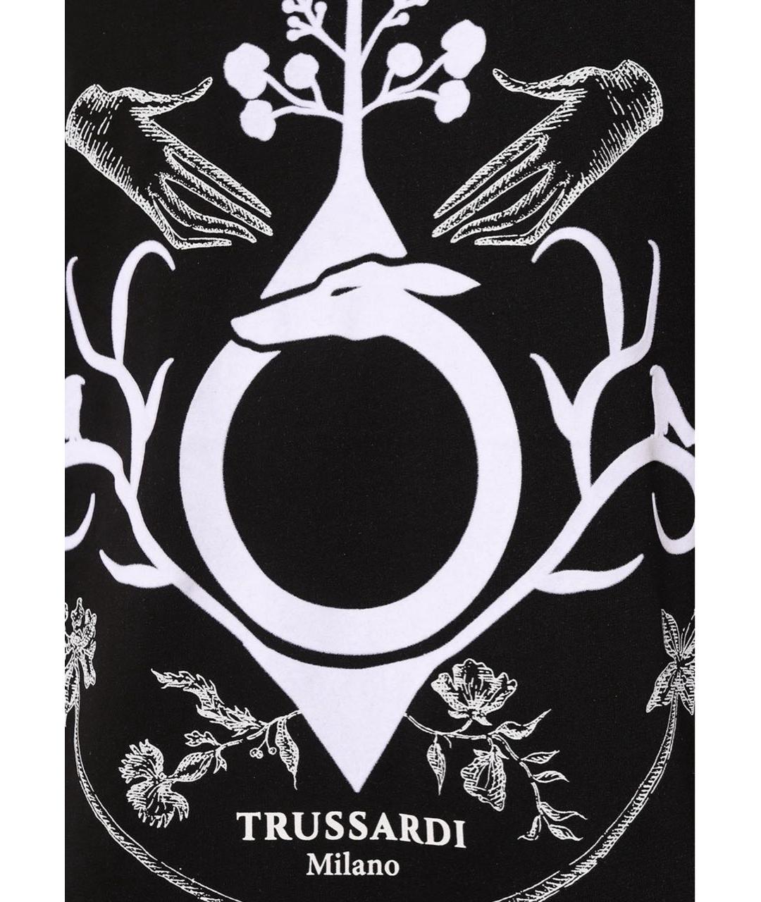 TRUSSARDI Черная хлопковая футболка, фото 4