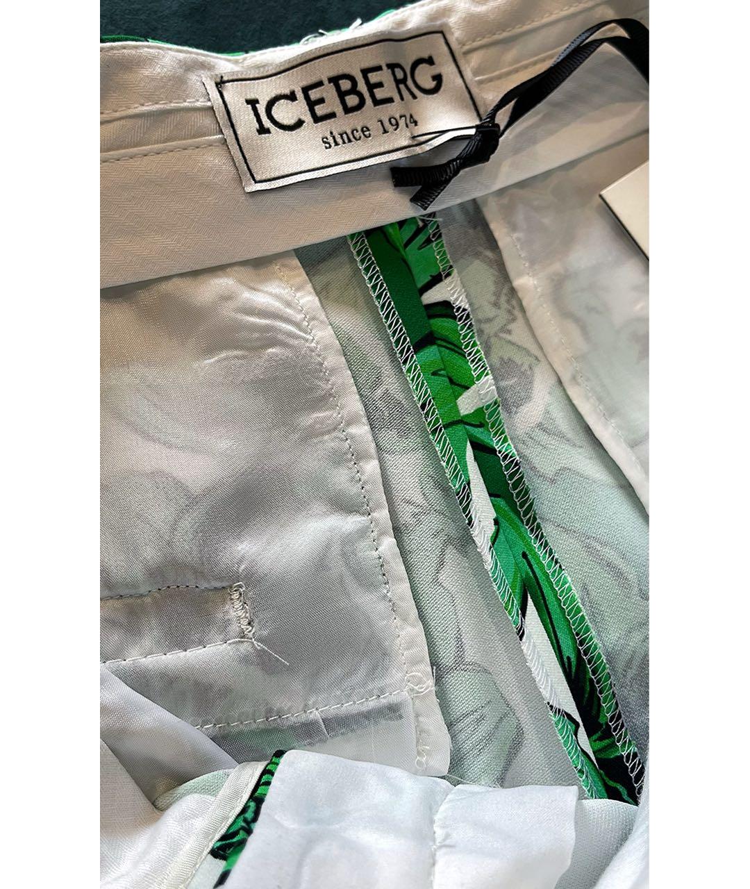 ICEBERG Зеленые полиэстеровые прямые брюки, фото 4