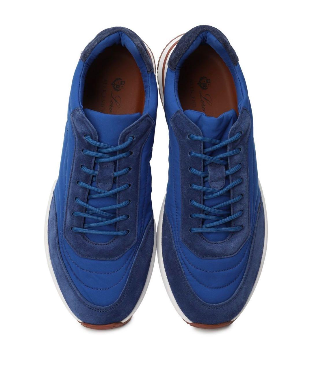 LORO PIANA Синие низкие кроссовки / кеды, фото 2