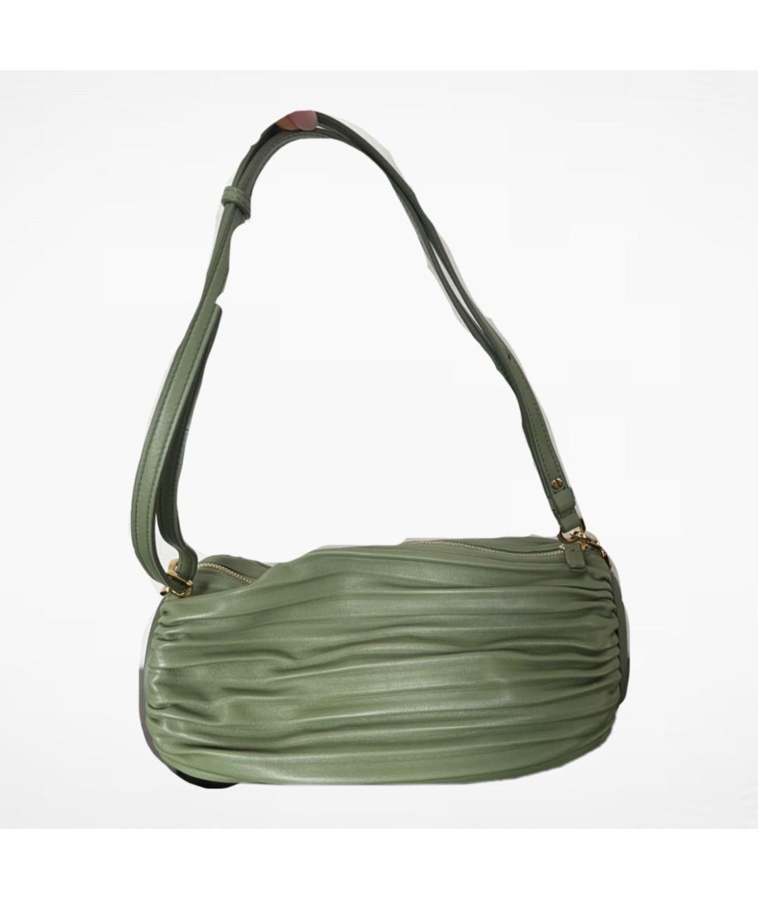 LOEWE Зеленая кожаная сумка с короткими ручками, фото 2
