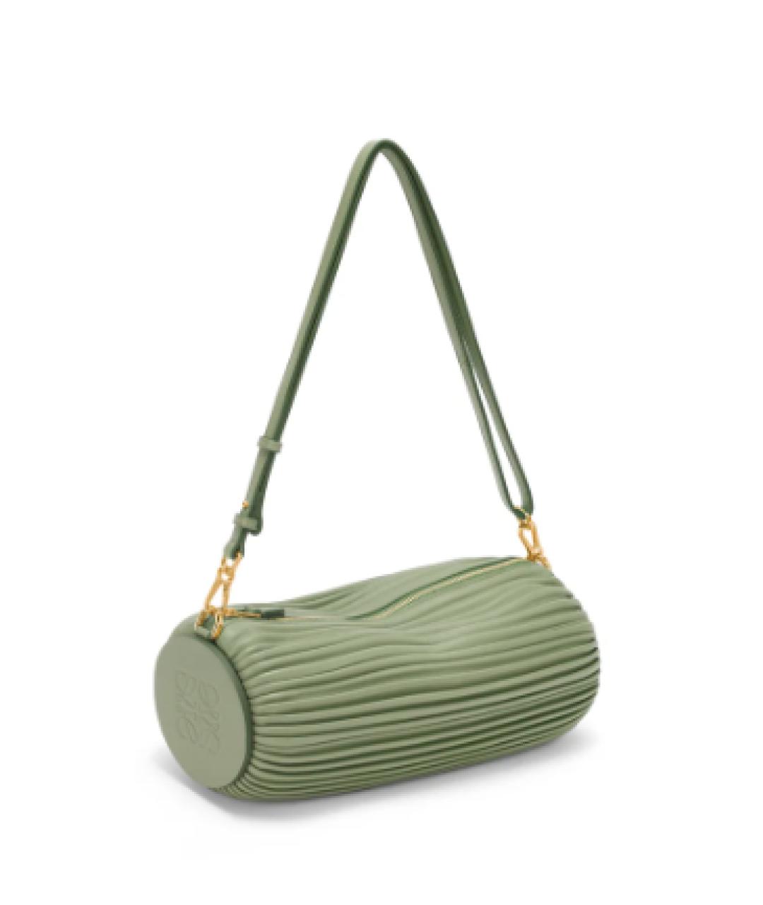 LOEWE Зеленая кожаная сумка с короткими ручками, фото 1