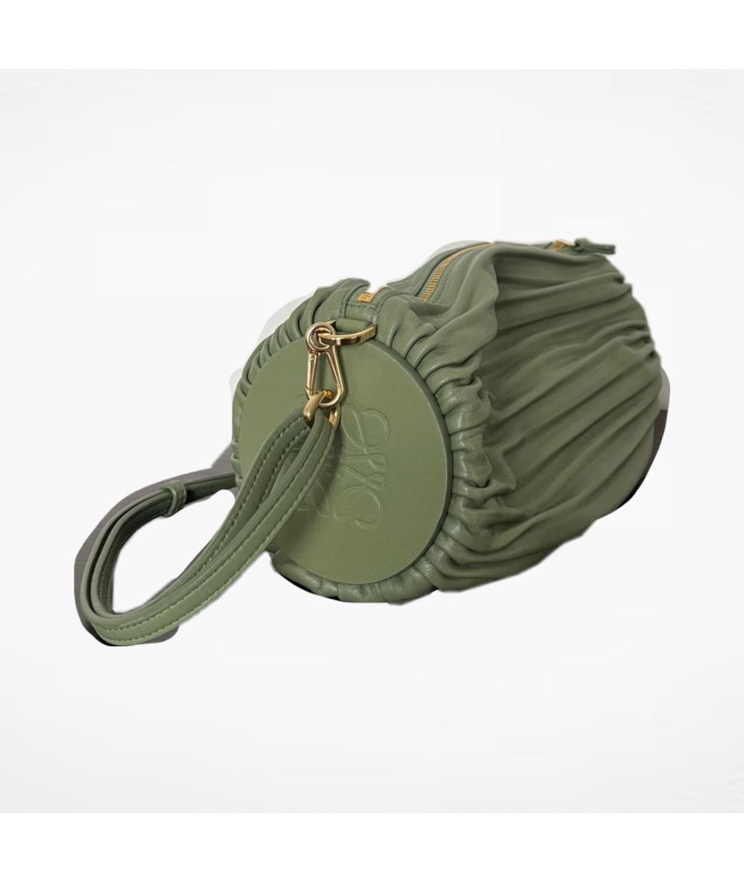 LOEWE Зеленая кожаная сумка с короткими ручками, фото 3