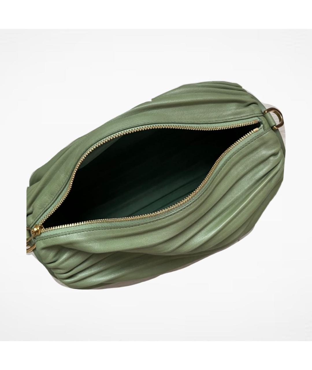 LOEWE Зеленая кожаная сумка с короткими ручками, фото 5