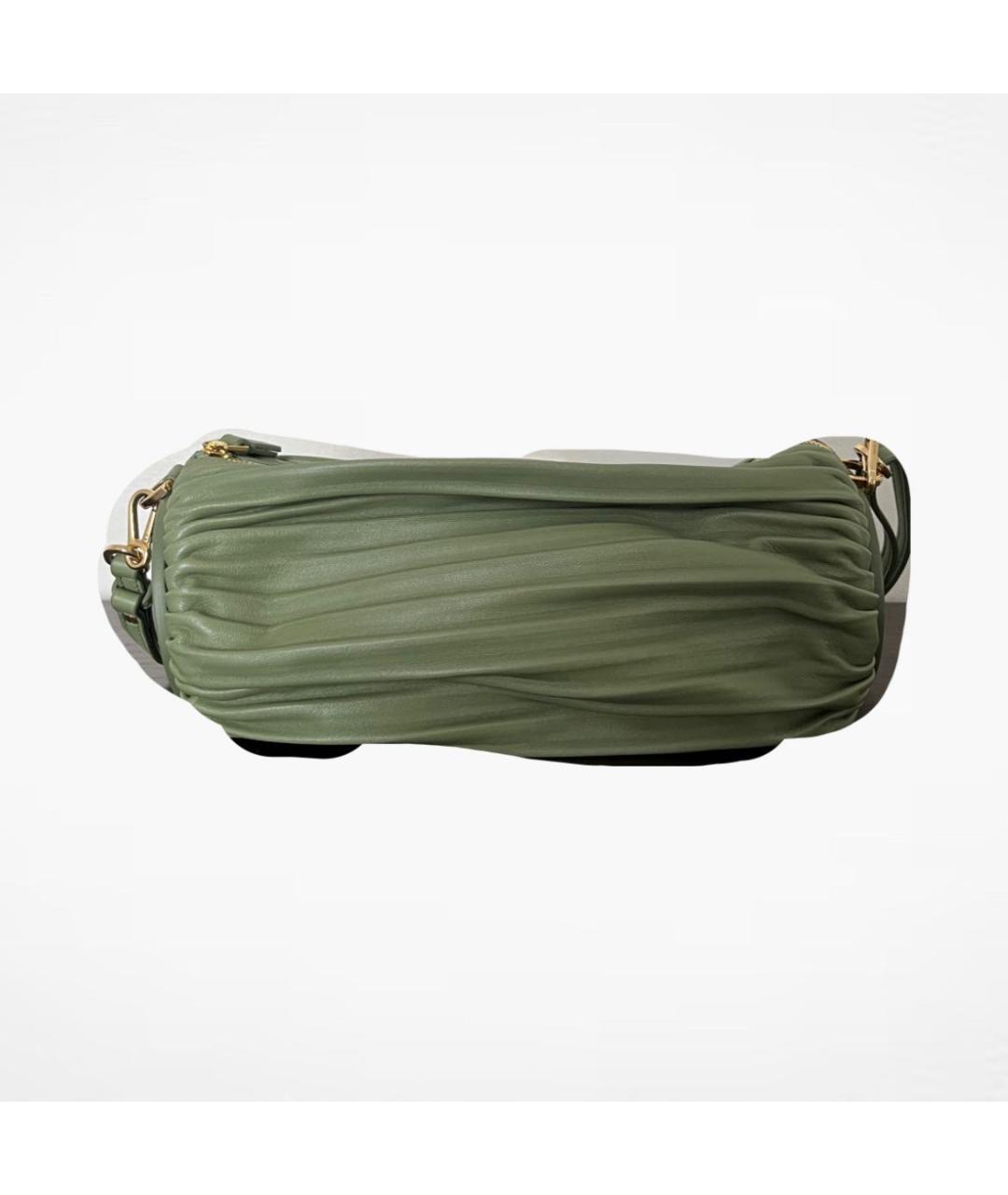 LOEWE Зеленая кожаная сумка с короткими ручками, фото 4