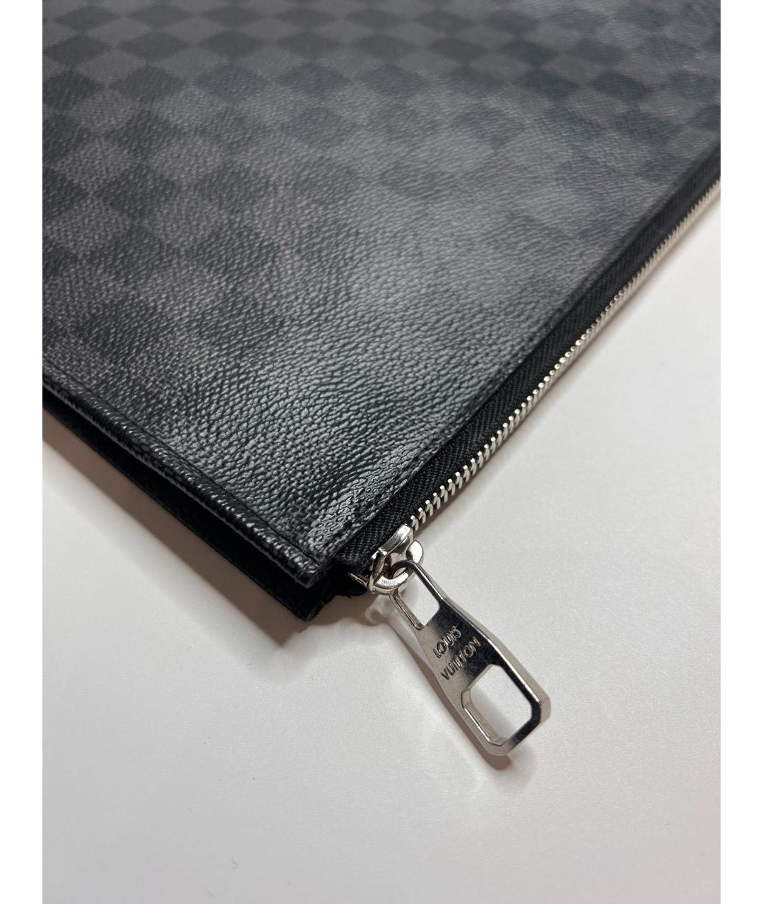 LOUIS VUITTON PRE-OWNED Черная кожаная папка для документов, фото 3