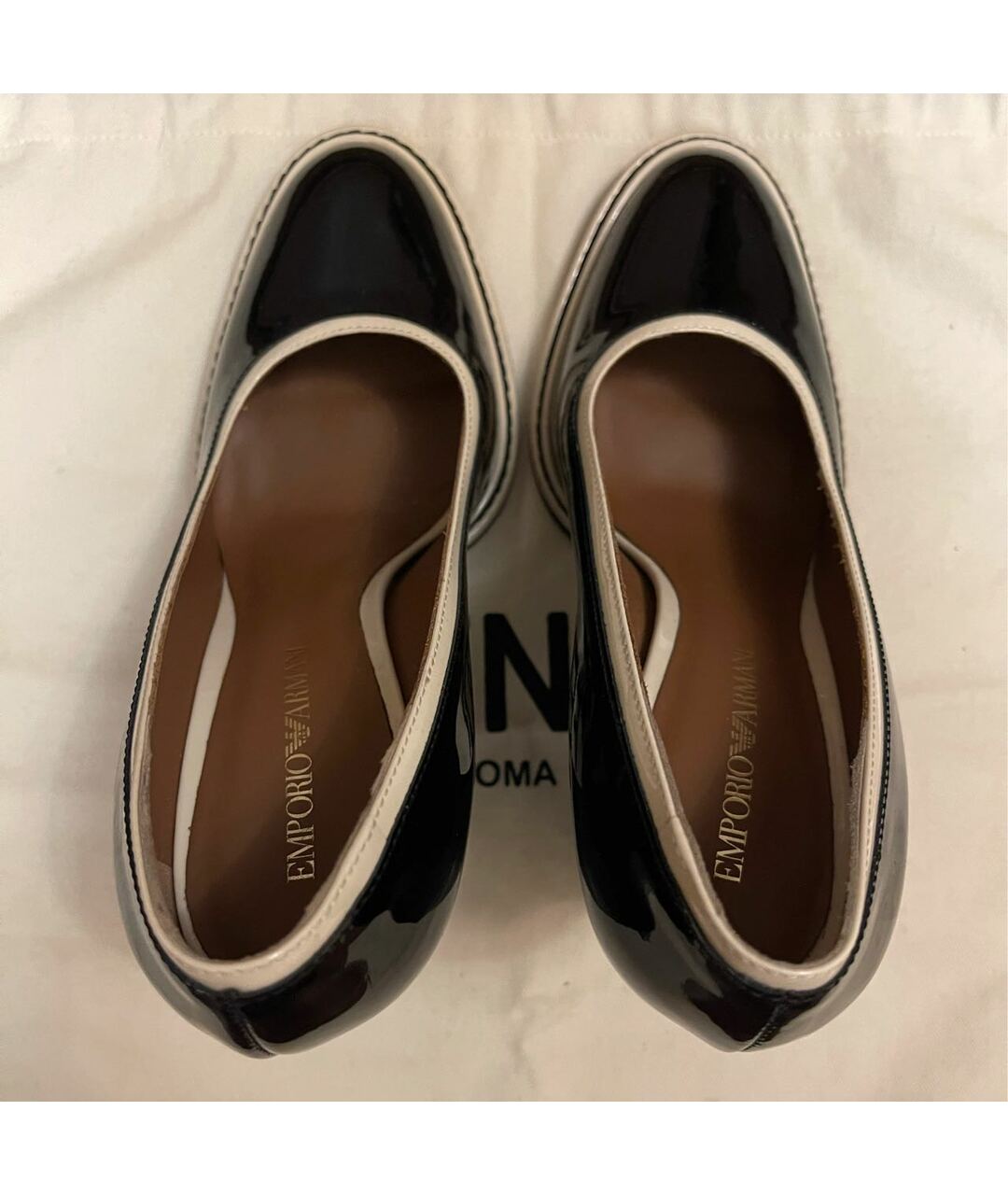 EMPORIO ARMANI Черные туфли из лакированной кожи, фото 3