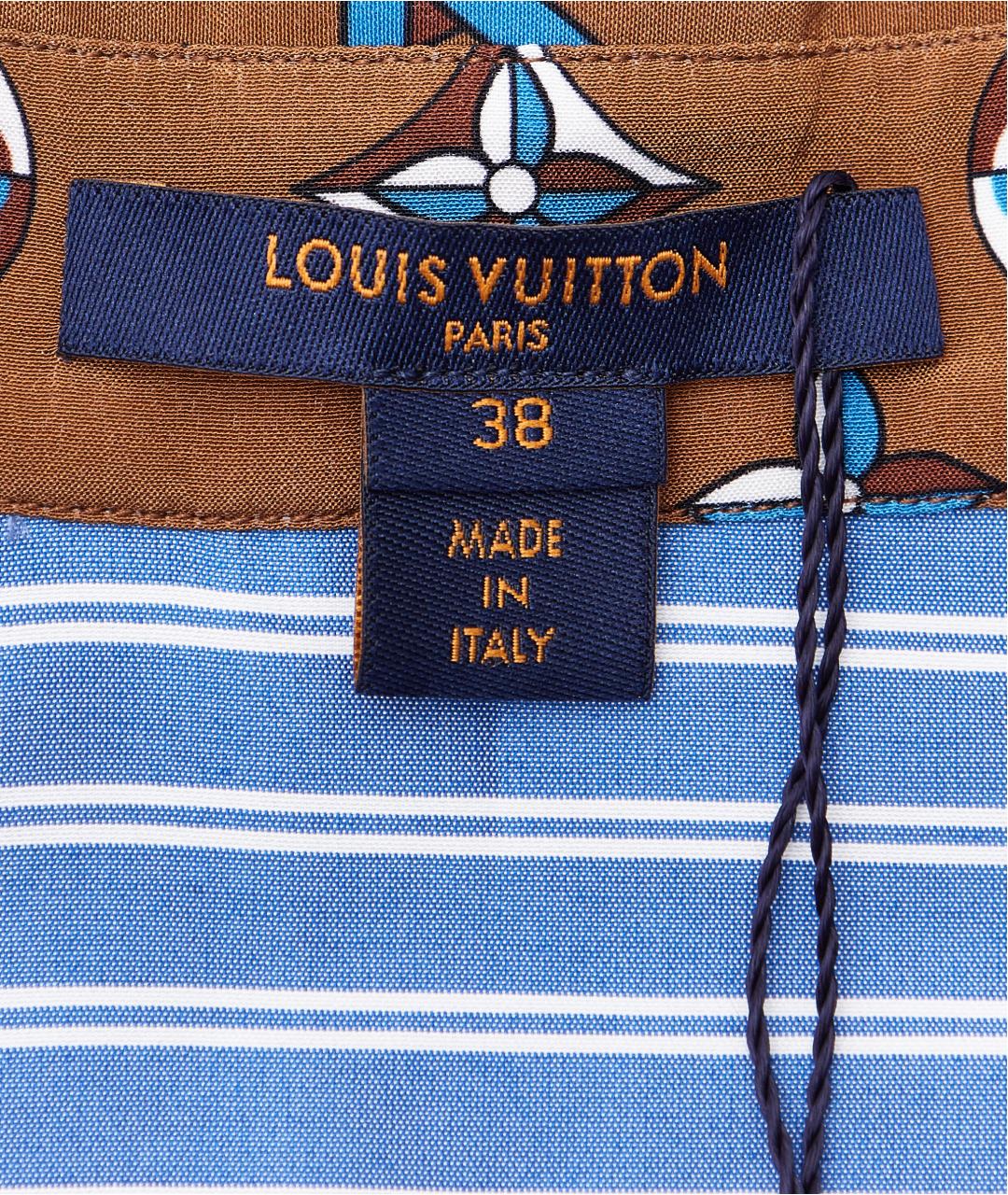 LOUIS VUITTON PRE-OWNED Голубое хлопковое повседневное платье, фото 6