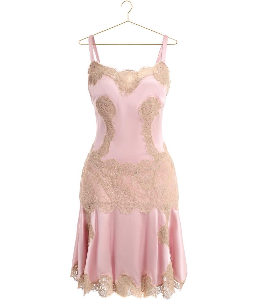 DOLCE&GABBANA Розовое шелковое платье, фото 4