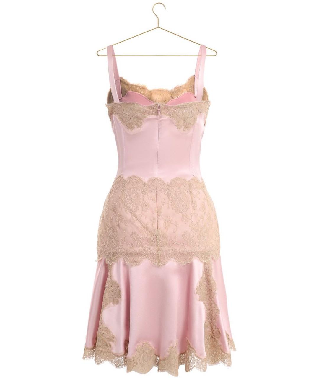 DOLCE&GABBANA Розовое шелковое платье, фото 2