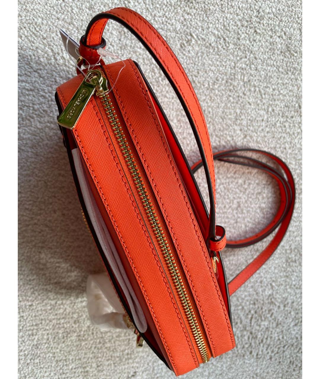 MICHAEL MICHAEL KORS Оранжевая кожаная сумка через плечо, фото 8