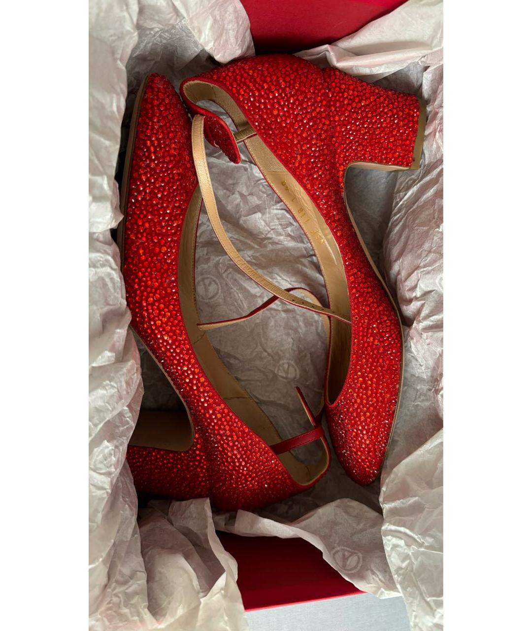 VALENTINO Красные кожаные туфли, фото 8