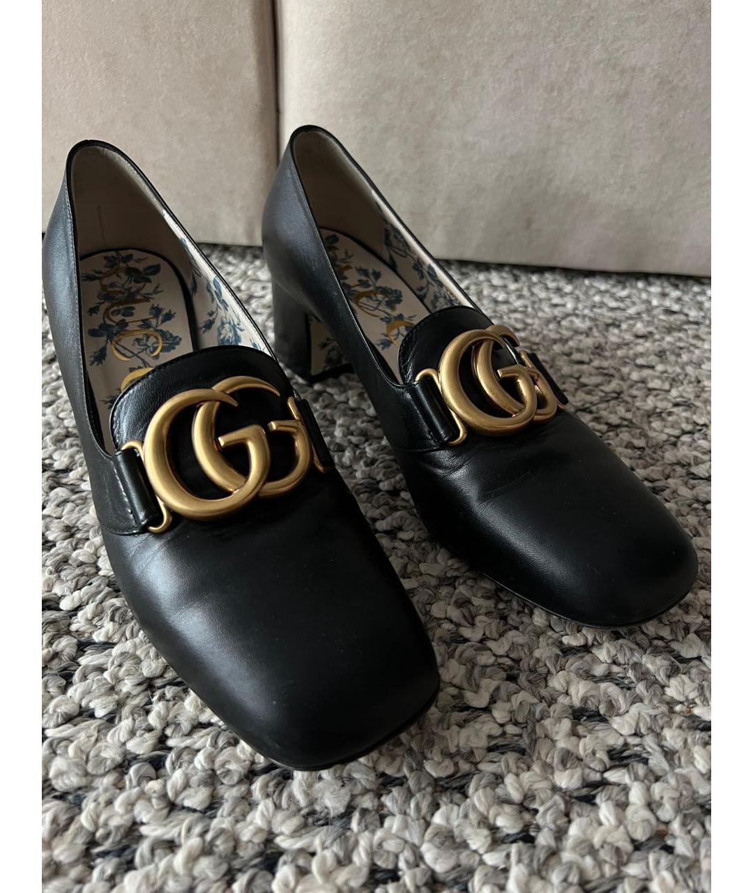 GUCCI Черные кожаные туфли, фото 6