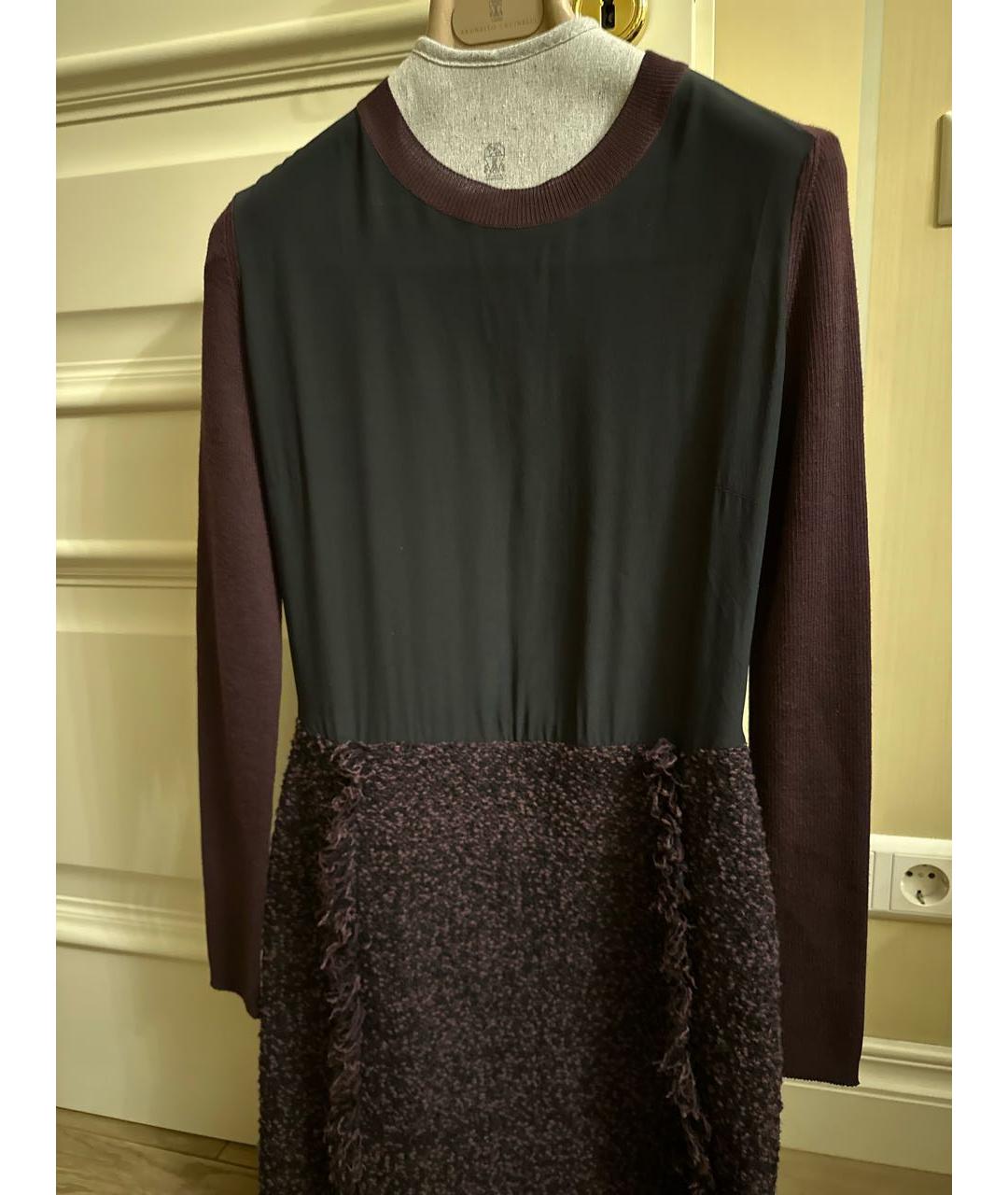 SALVATORE FERRAGAMO Бордовое шерстяное повседневное платье, фото 3