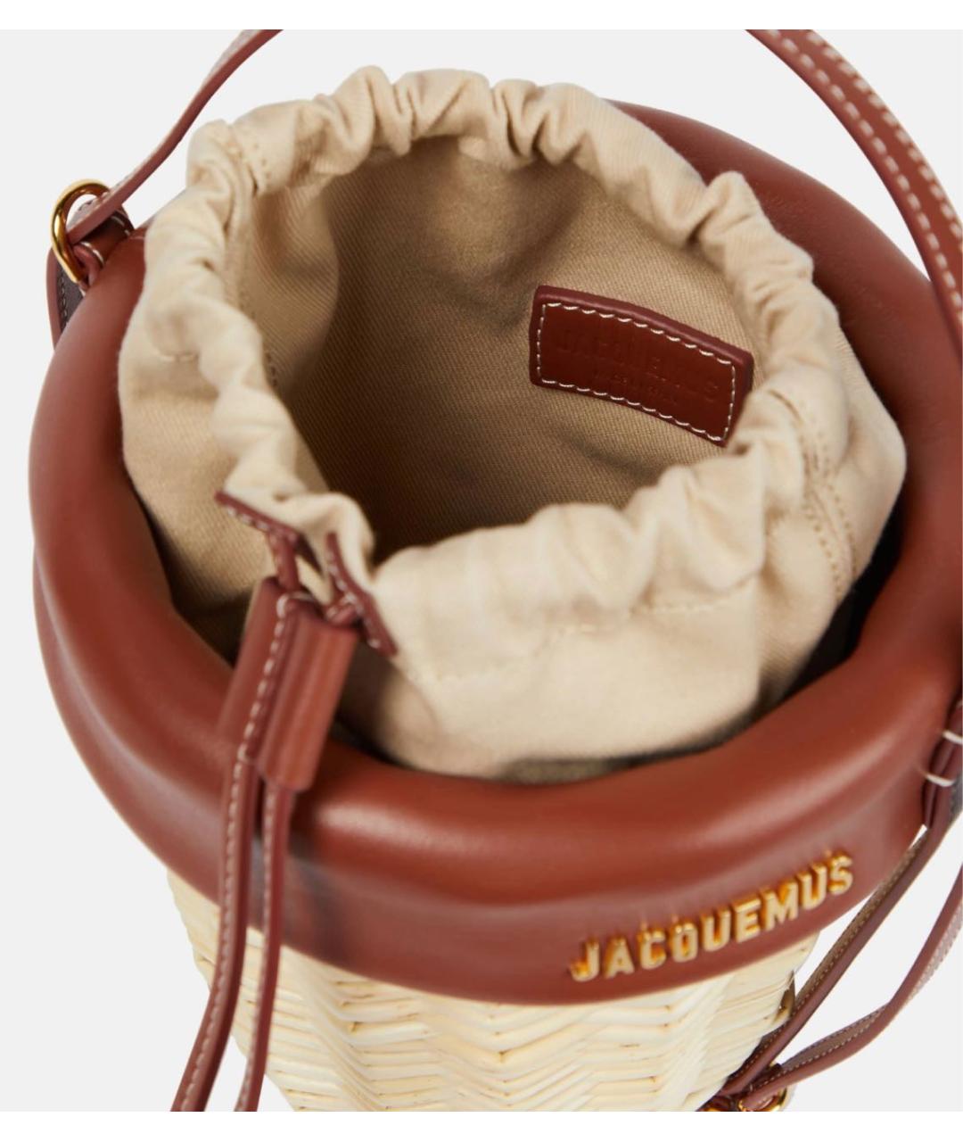 JACQUEMUS Коричневая кожаная сумка через плечо, фото 2