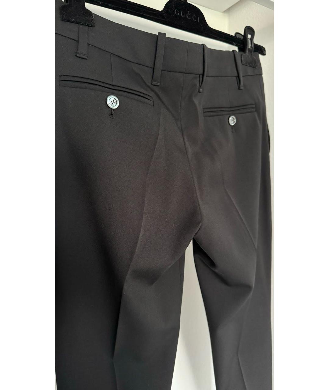 GUCCI Черные шерстяные брюки узкие, фото 6