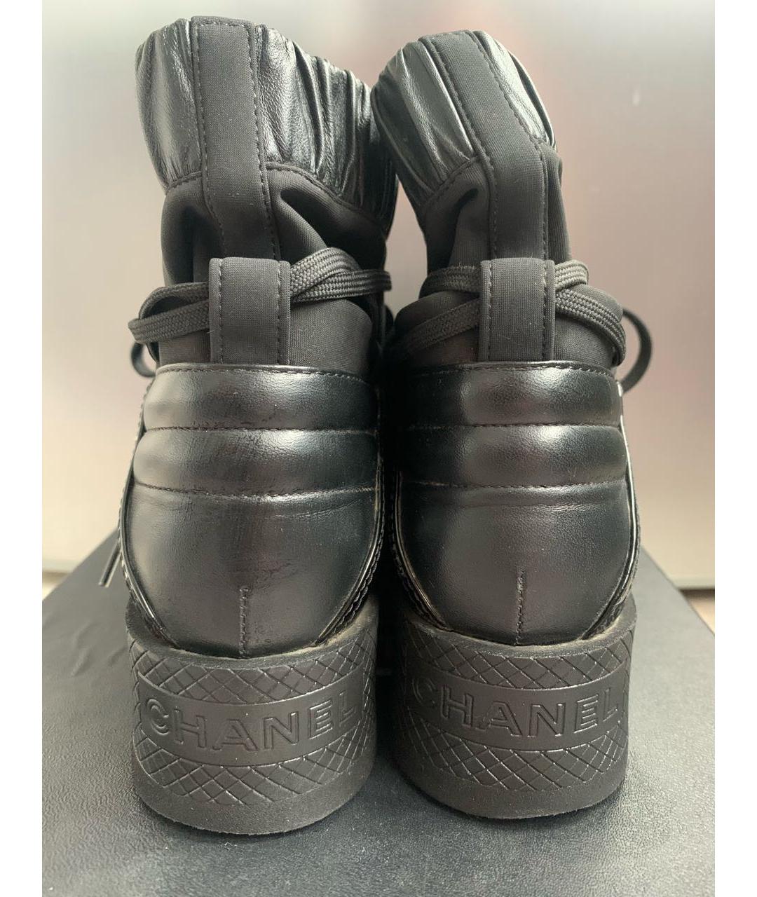 CHANEL Черные текстильные ботинки, фото 2