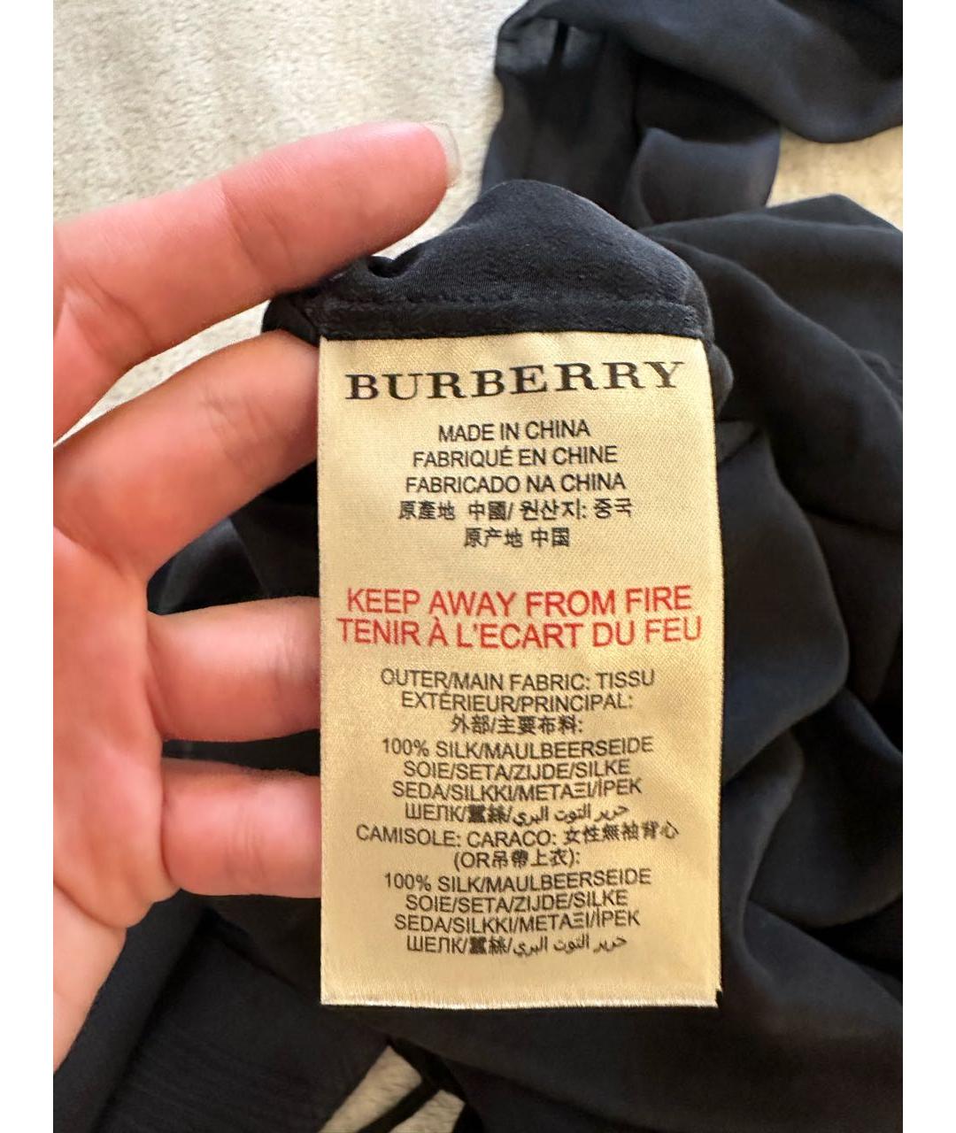 BURBERRY Черное шелковое коктейльное платье, фото 7