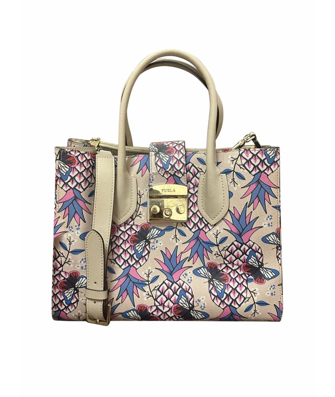 FURLA Розовая кожаная сумка тоут, фото 1