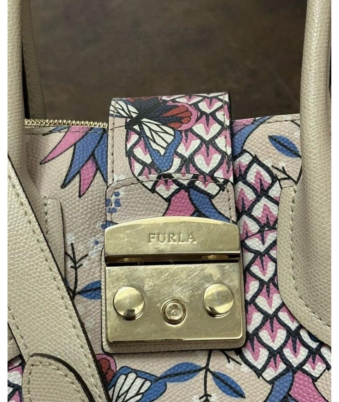 FURLA Розовая кожаная сумка тоут, фото 8