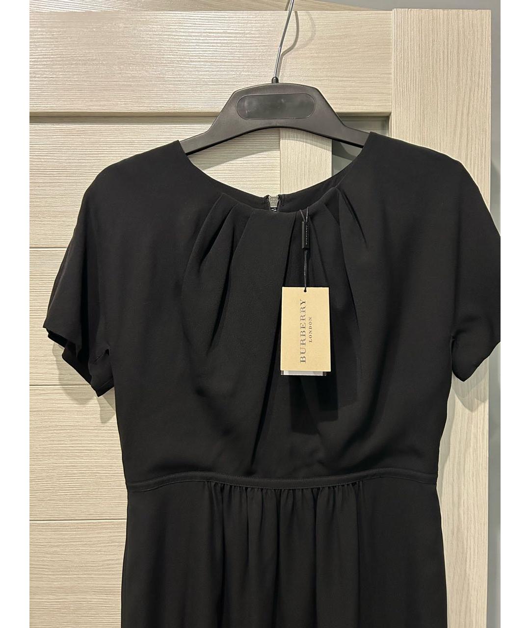 BURBERRY Черное шелковое повседневное платье, фото 3