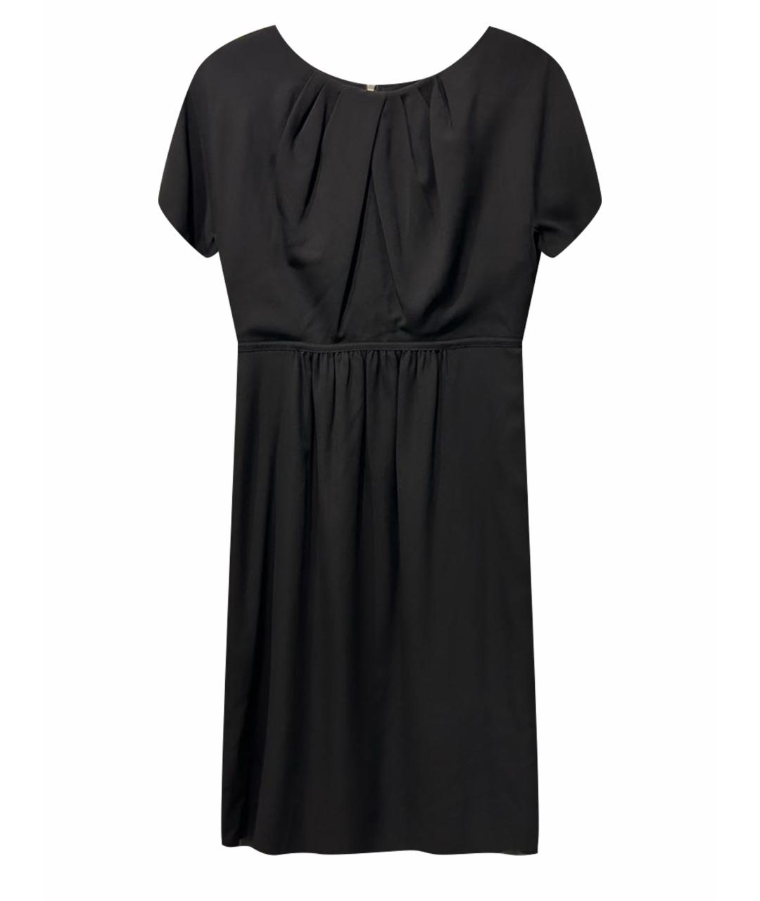 BURBERRY Черное шелковое повседневное платье, фото 1