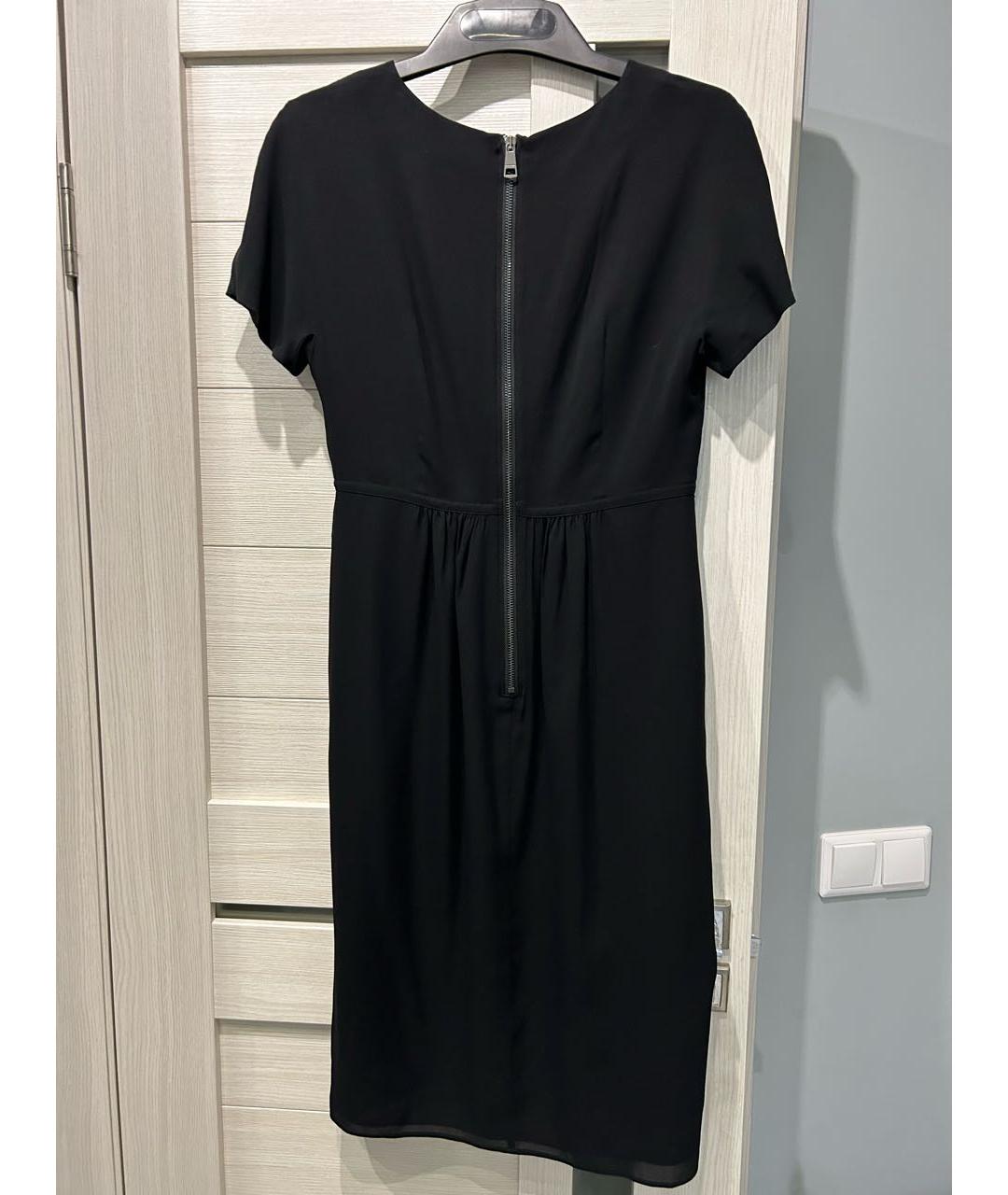 BURBERRY Черное шелковое повседневное платье, фото 2