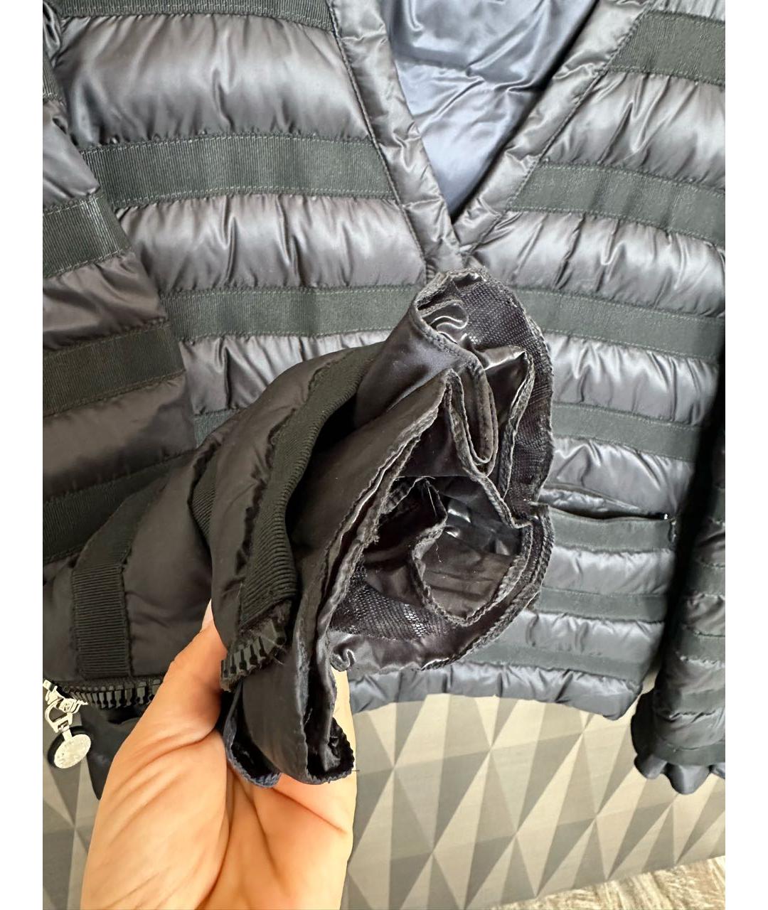 MONCLER Черная синтетическая куртка, фото 2