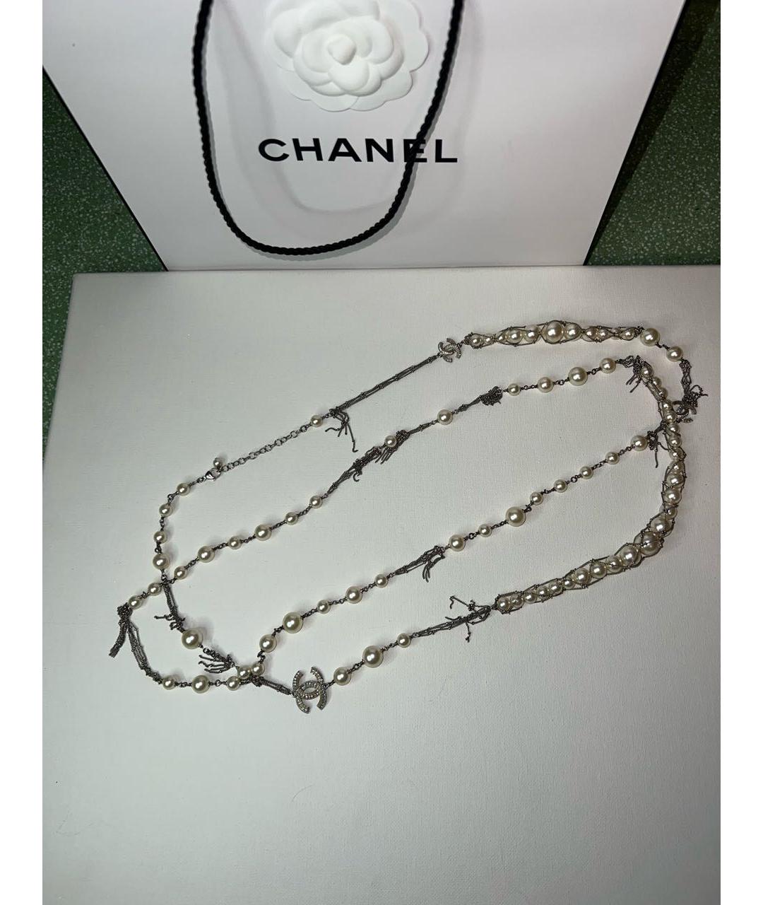 CHANEL PRE-OWNED Белое колье, фото 9