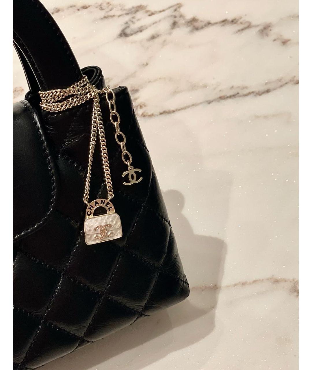 CHANEL Золотая металлическая подвеска, фото 4