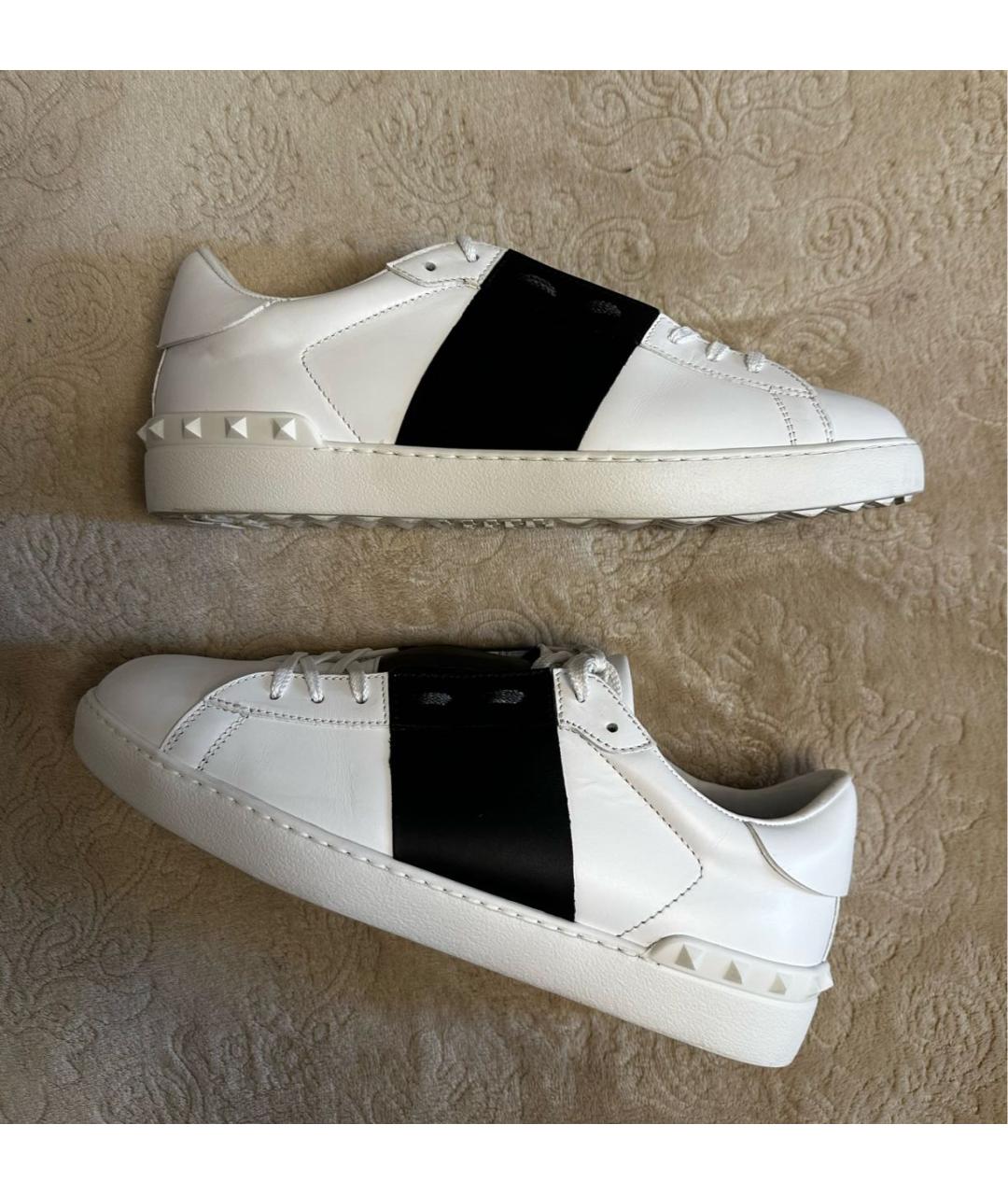 VALENTINO Белые кожаные низкие кроссовки / кеды, фото 6