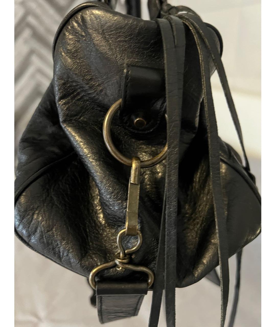 BALENCIAGA Черная кожаная сумка через плечо, фото 3