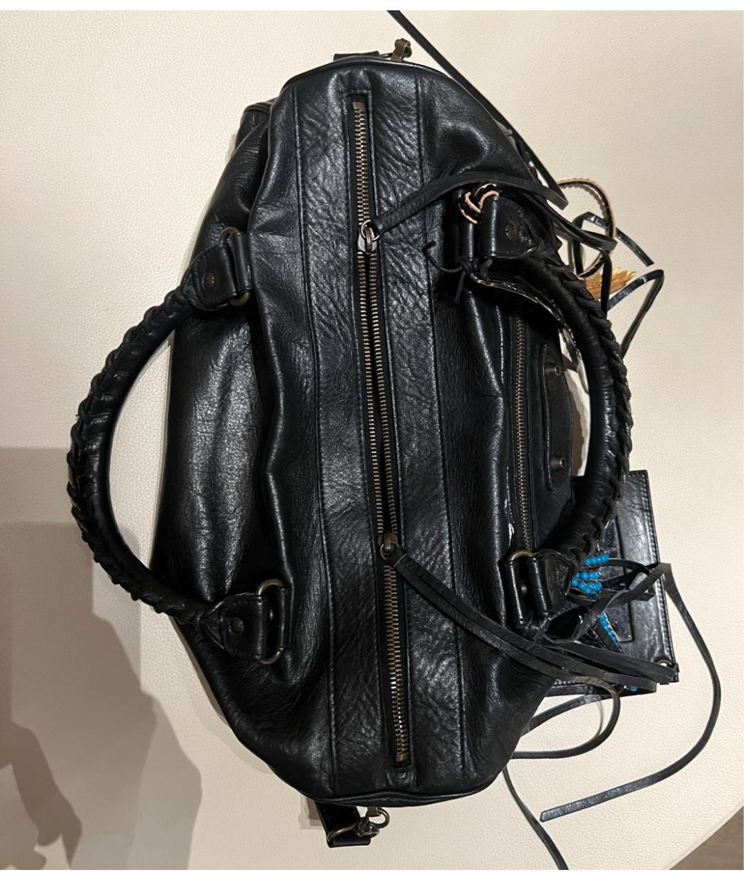 BALENCIAGA Черная кожаная сумка через плечо, фото 8