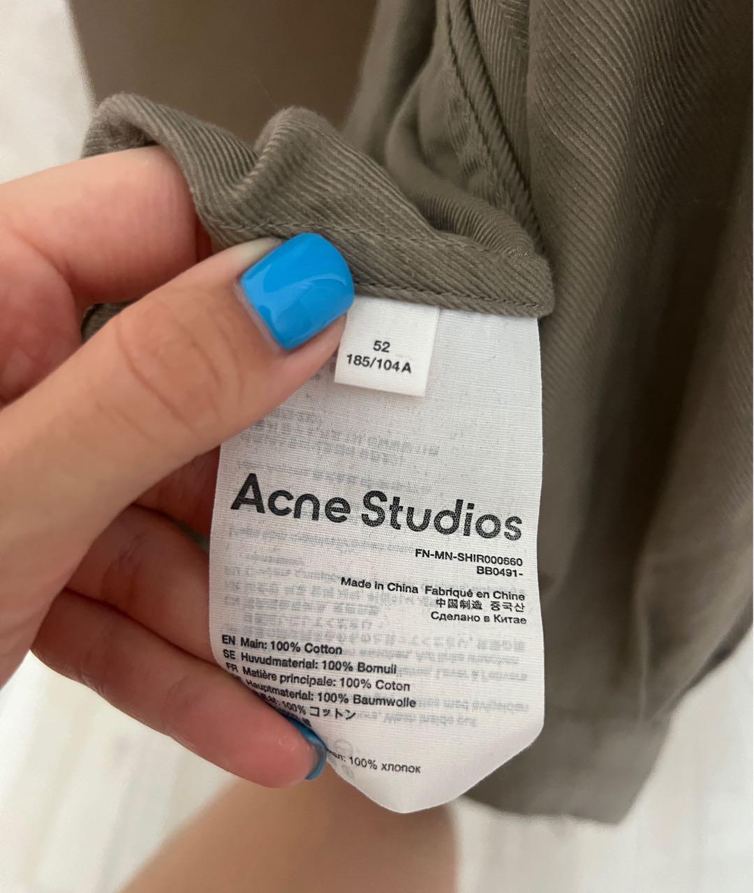 ACNE STUDIOS Коричневая хлопковая кэжуал рубашка, фото 3