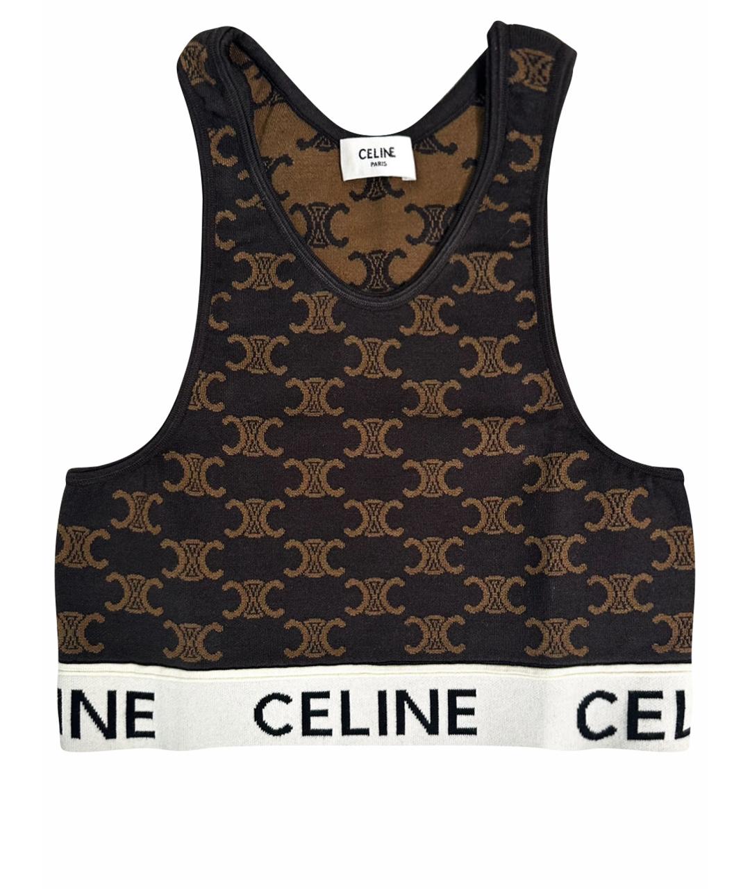 CELINE PRE-OWNED Коричневая майка, фото 1