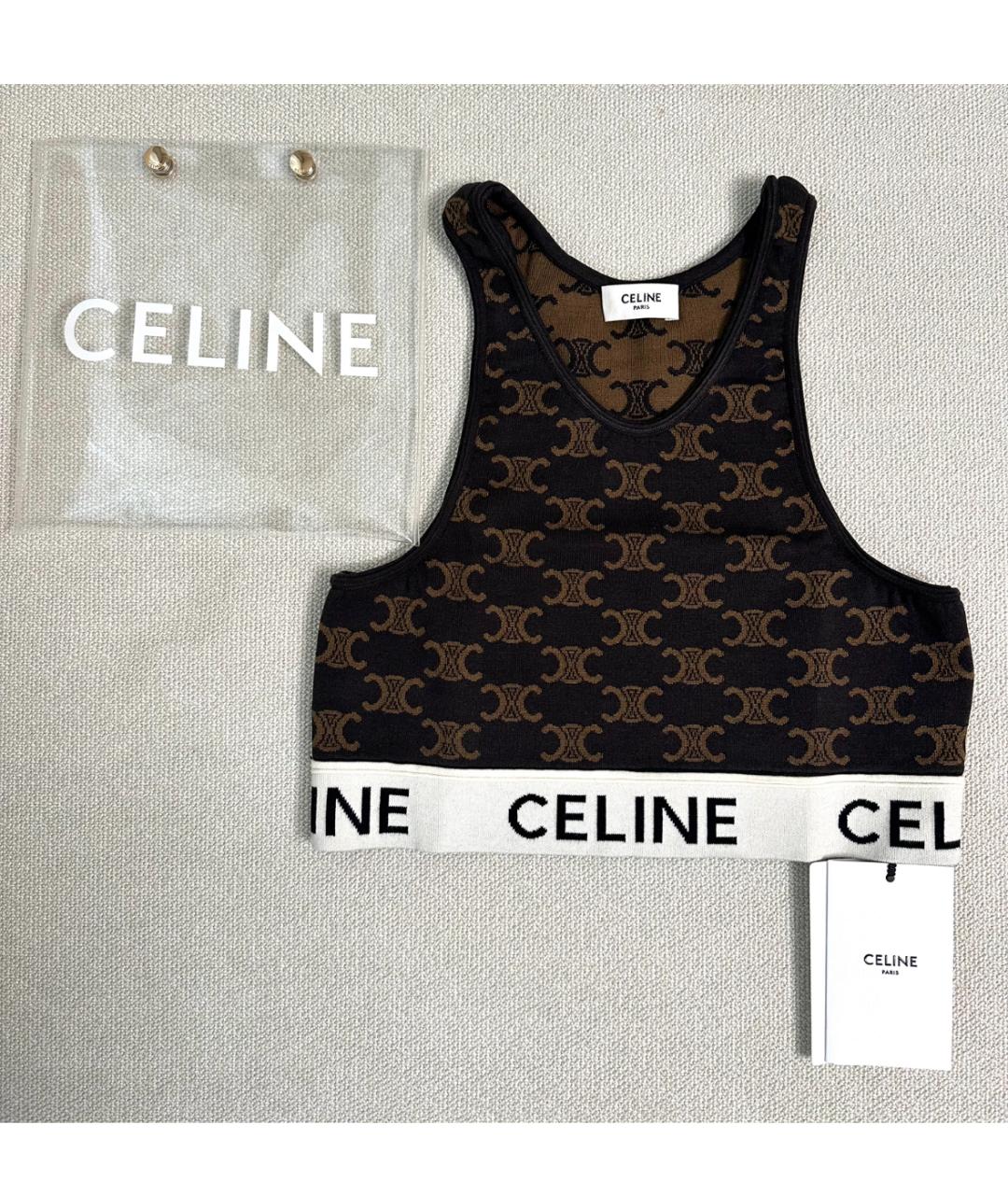 CELINE PRE-OWNED Коричневая майка, фото 5