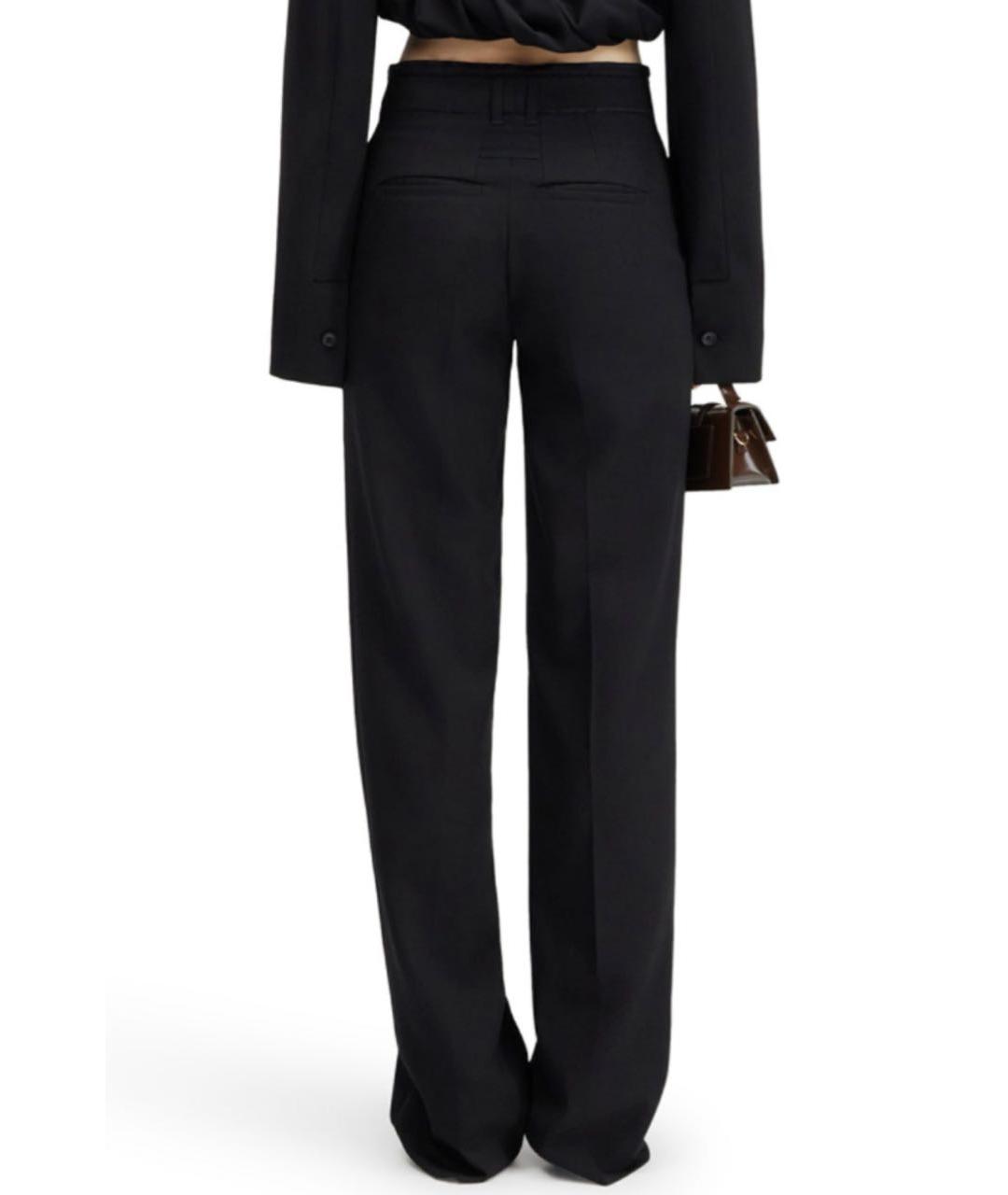 JACQUEMUS Черные хлопковые прямые брюки, фото 6