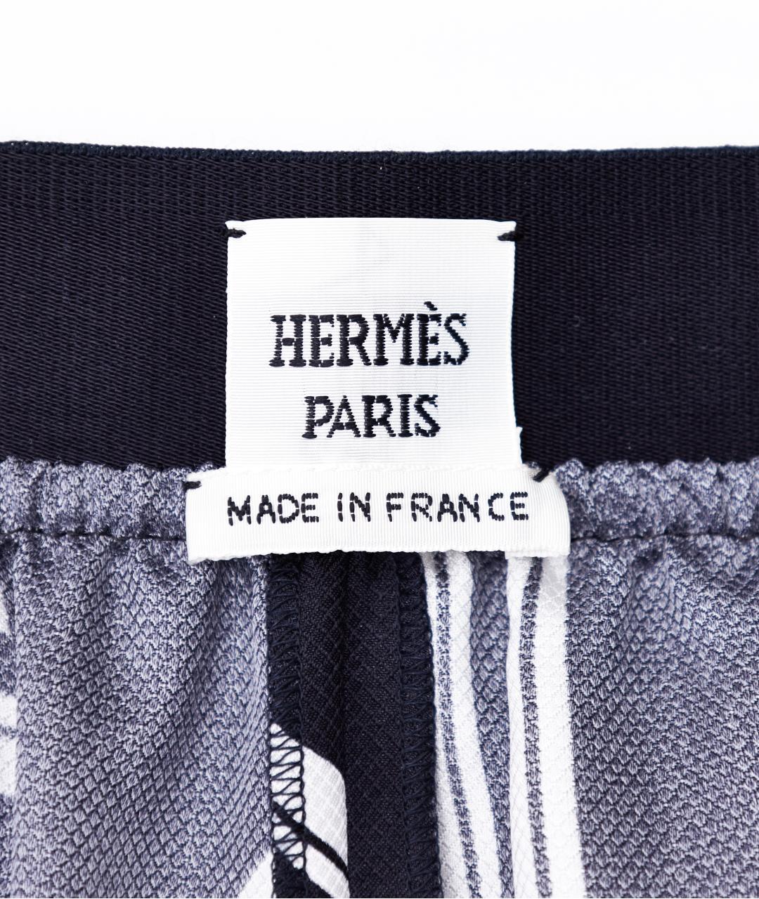 HERMES PRE-OWNED Черные шелковые прямые брюки, фото 4