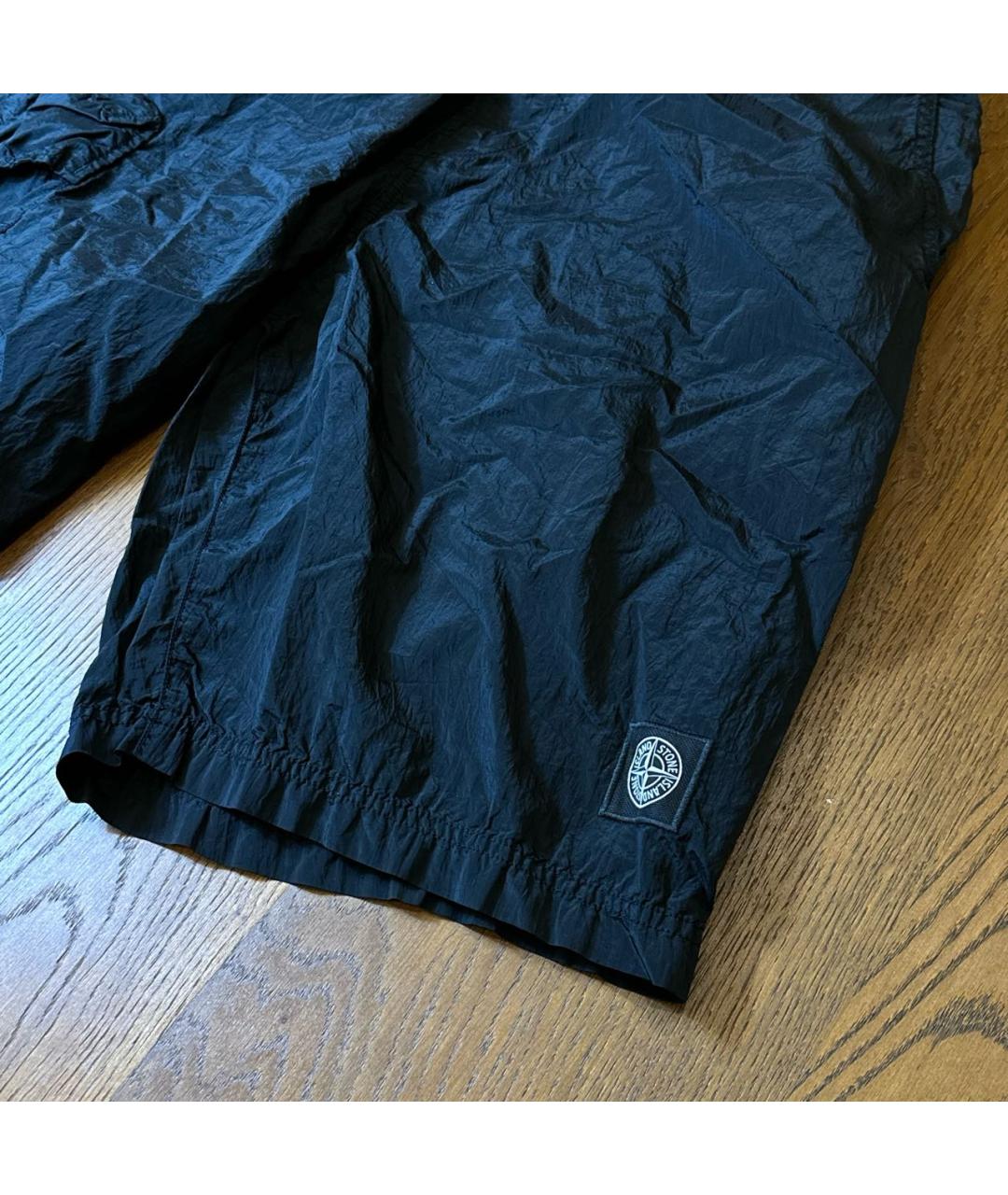 STONE ISLAND Зеленые синтетические шорты, фото 3