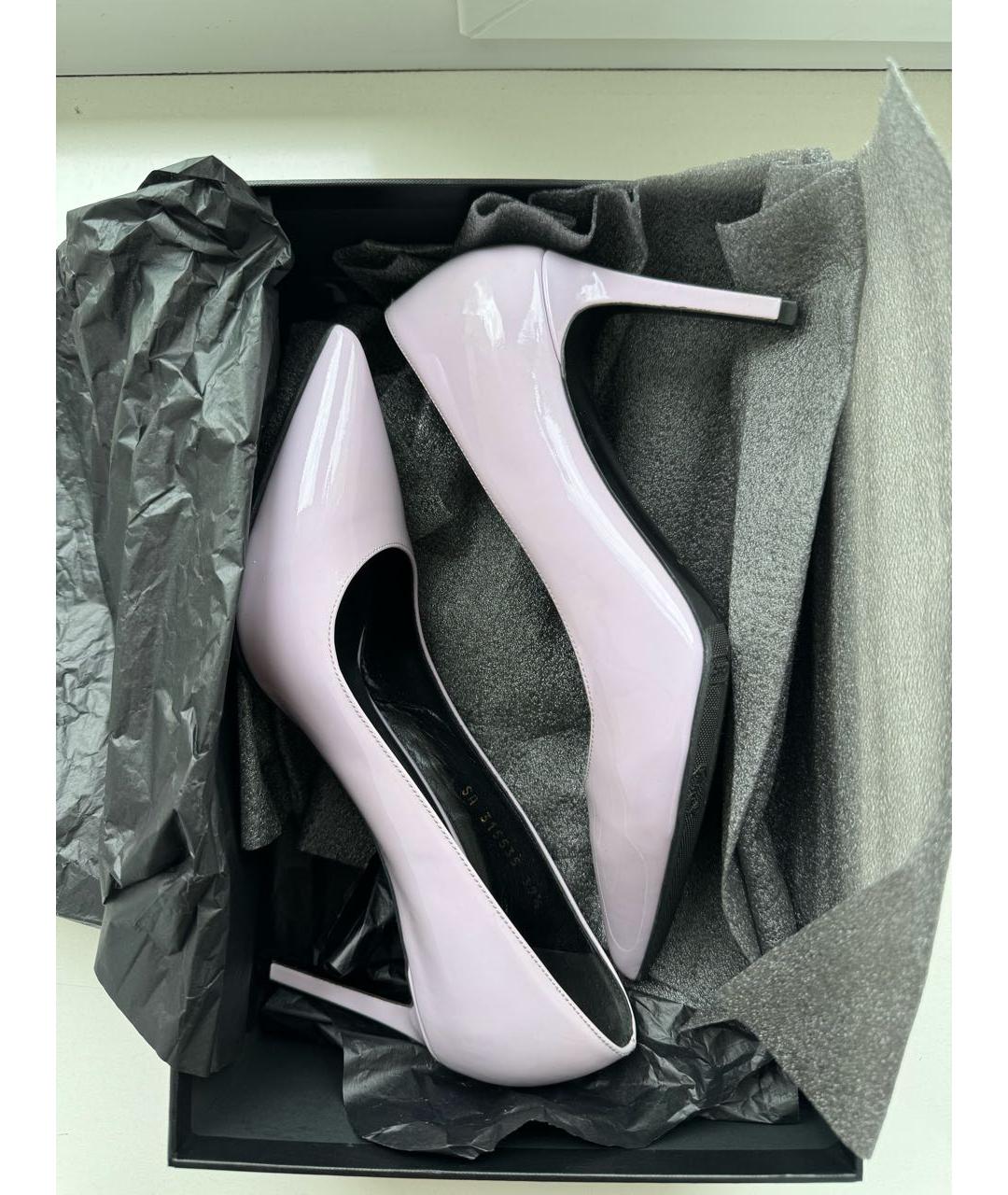 SAINT LAURENT Розовые туфли из лакированной кожи, фото 5
