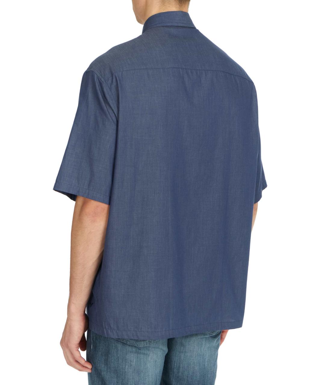 EMPORIO ARMANI Синяя хлопковая кэжуал рубашка, фото 3