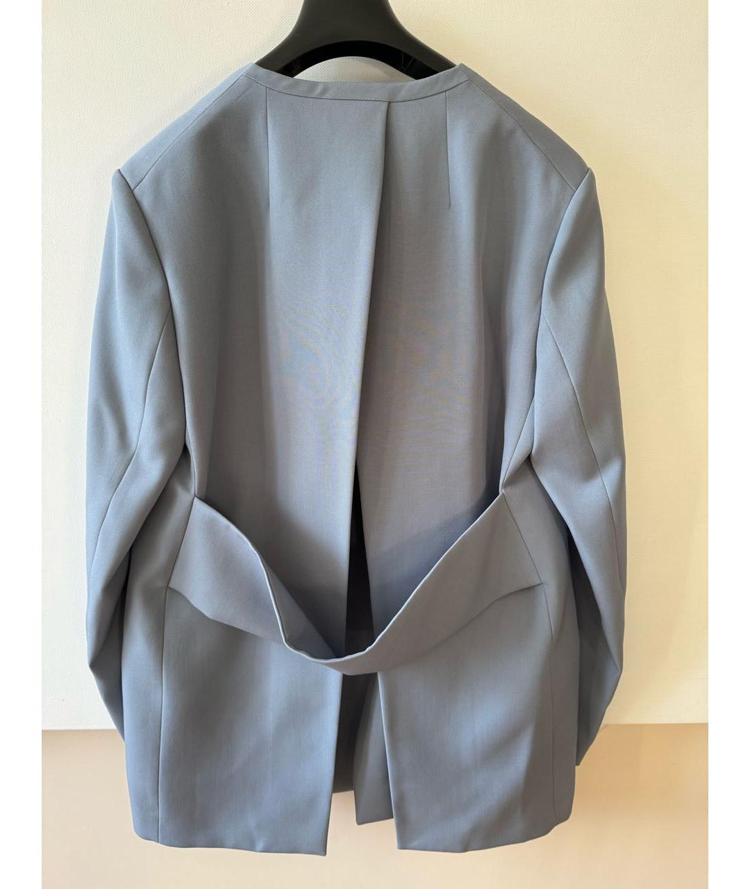 JIL SANDER Голубой шерстяной жакет/пиджак, фото 2