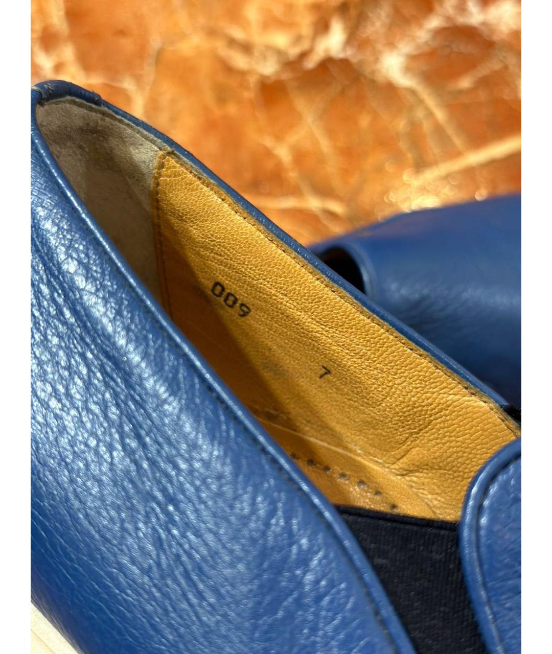 ZILLI Синие кожаные слипоны, фото 3
