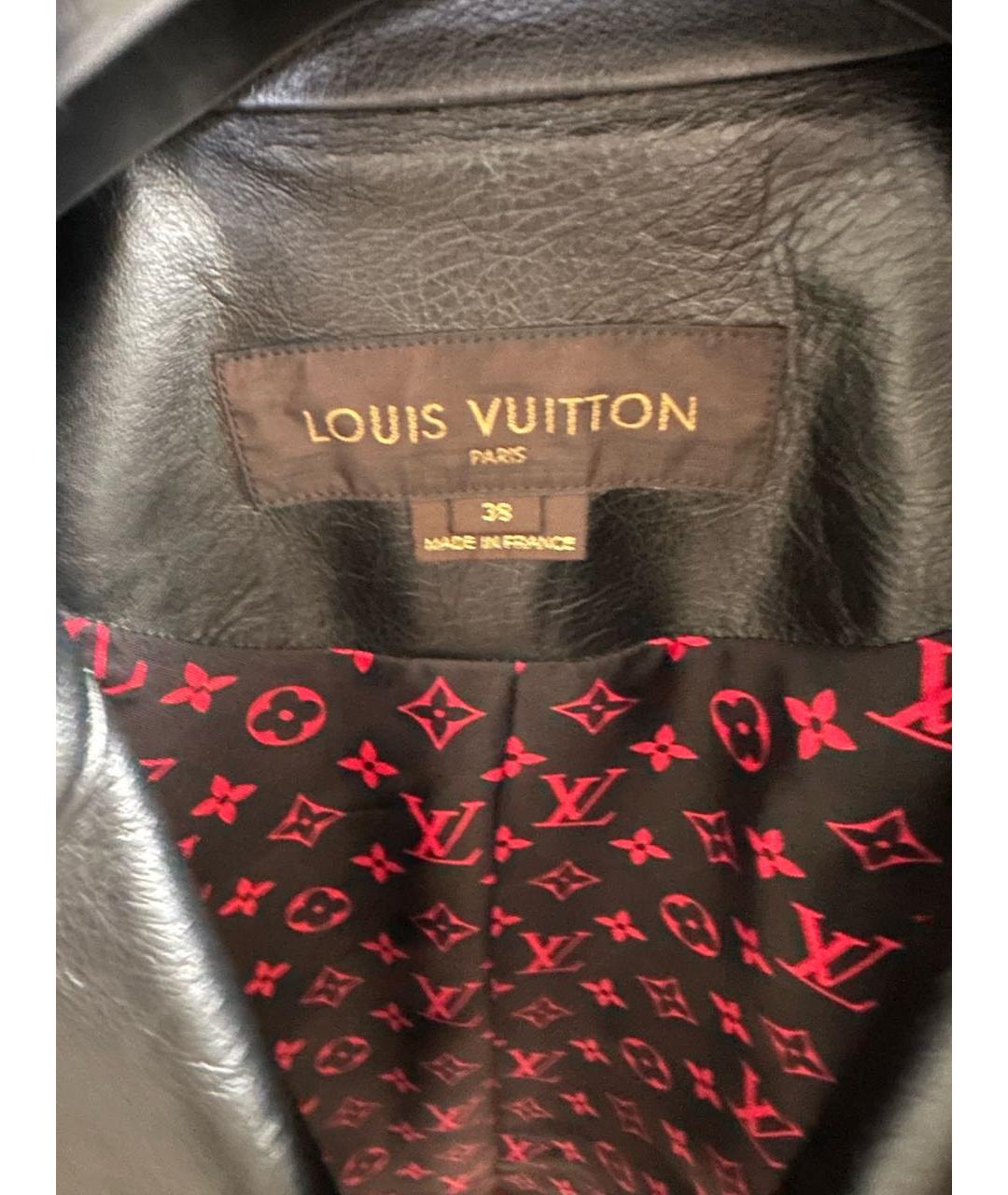 LOUIS VUITTON PRE-OWNED Черная кожаная куртка, фото 3